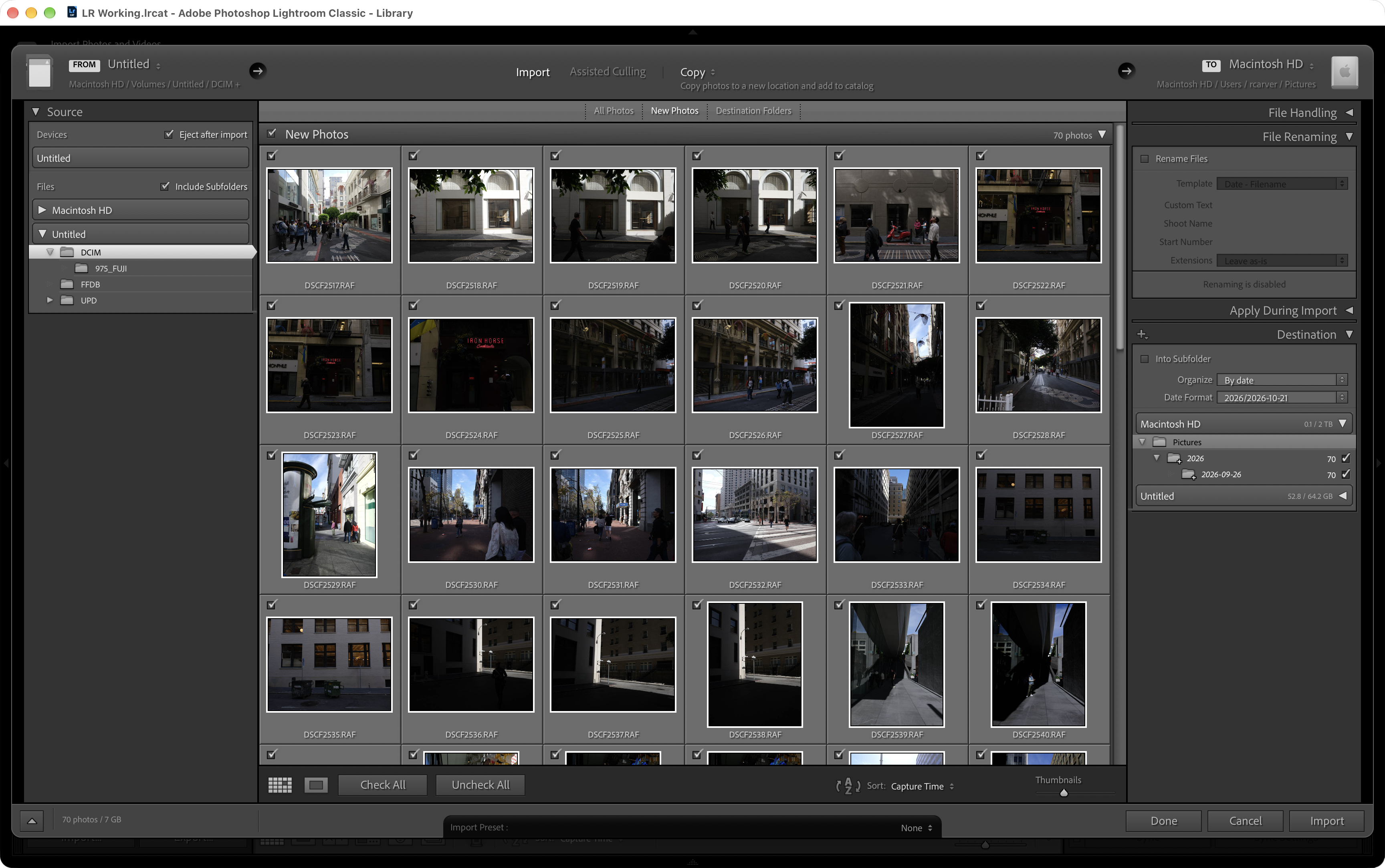 Lightroom Classic Import